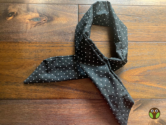 Black Polka Dots - Wired Head Wrap