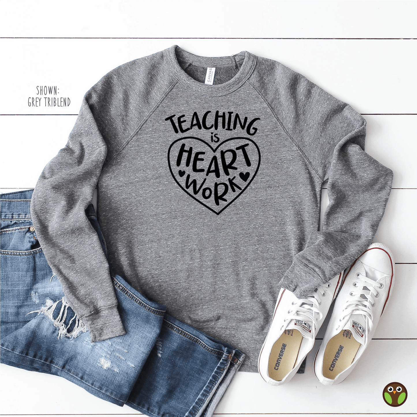 Teaching is Heart Work - Unisex Teacher Pullover Sweatshirt