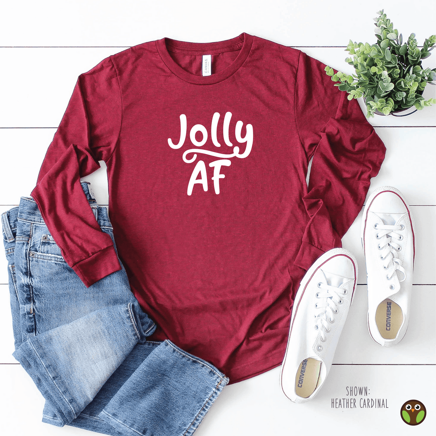 Jolly AF - Unisex Long Sleeve Christmas Shirt