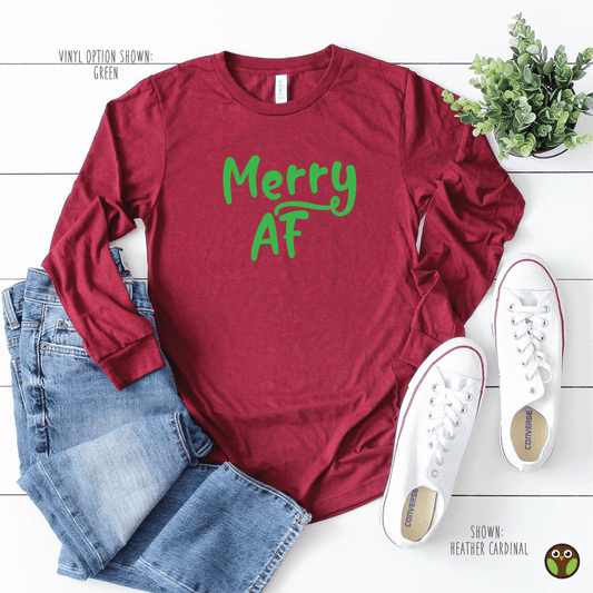 Merry AF - Unisex Long Sleeve Christmas Shirt