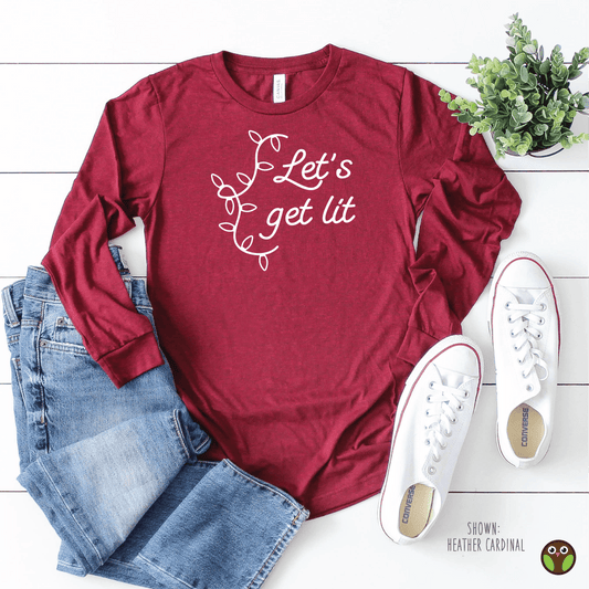 Let's Get Lit - Unisex Long Sleeve Christmas Shirt