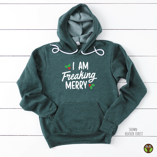 I Am Freaking Merry - Unisex Christmas Pullover Hoodie