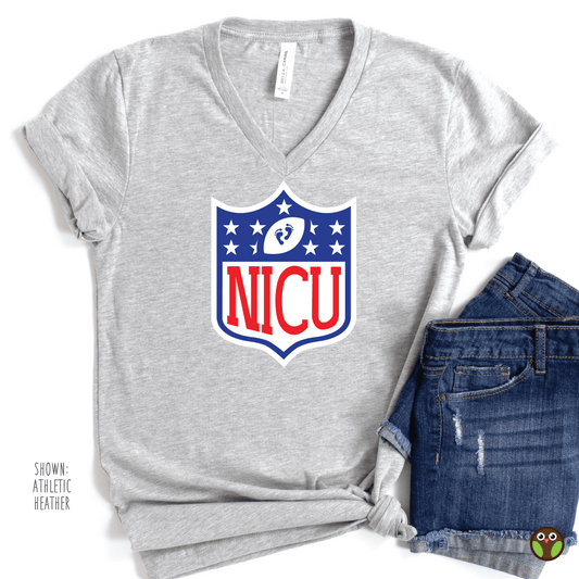 NICU (NFL Style) - Unisex Nurse V-Neck Shirt