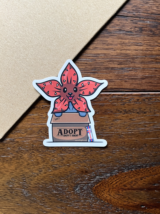 Adopt Don't Shop (Demondog) - Stranger Things Vinyl Sticker