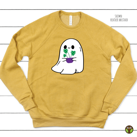 Ghost with Plant - Unisex Halloween Pullover Sweatshirt