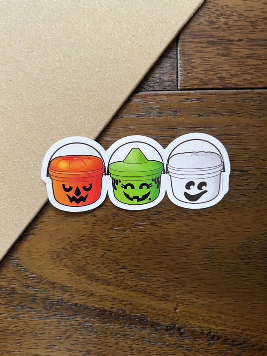 Halloween Retro Buckets In Line - McDonald's Vinyl Sticker