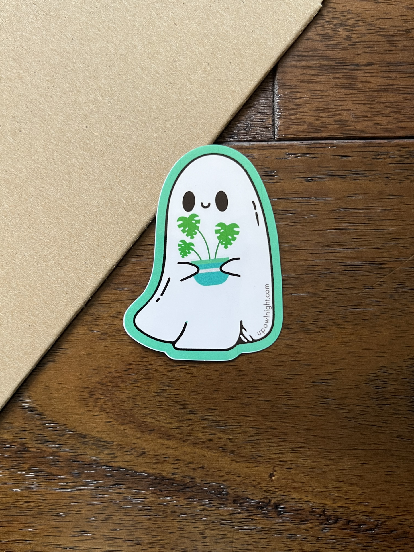 Ghostie with Plant - Halloween Vinyl Sticker