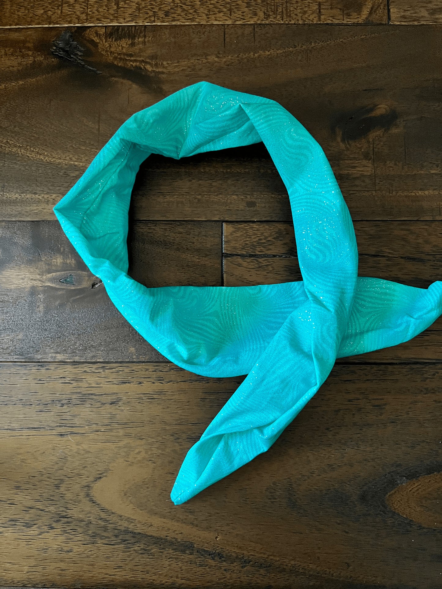 Glittered Teal Retro Waves - Wired Head Wrap