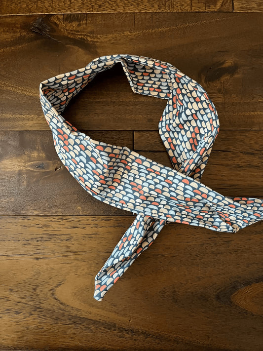 Small Blue Arches  - Wired Head Wrap