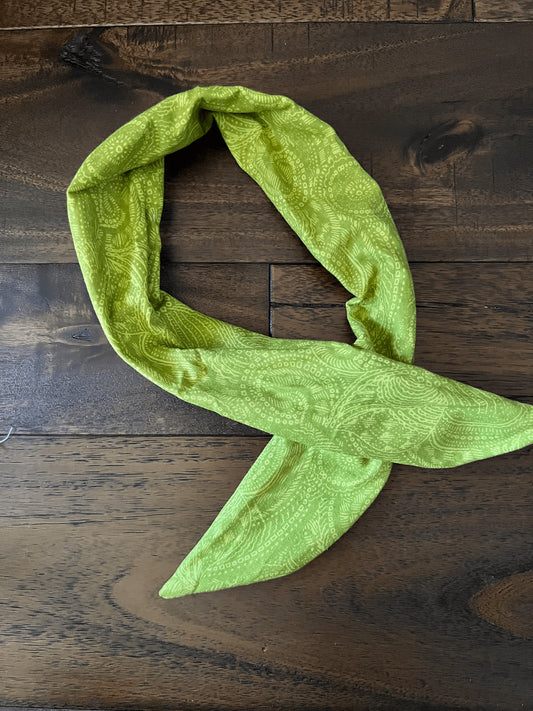 Green Paisley  - Wired Head Wrap