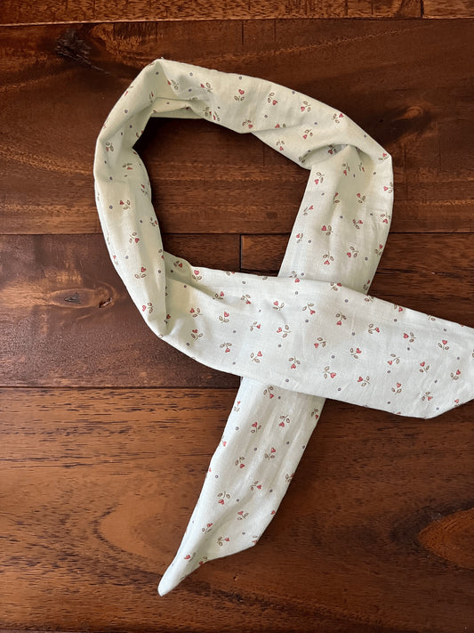 Tiny Heart Flowers on Mint  - Wired Head Wrap