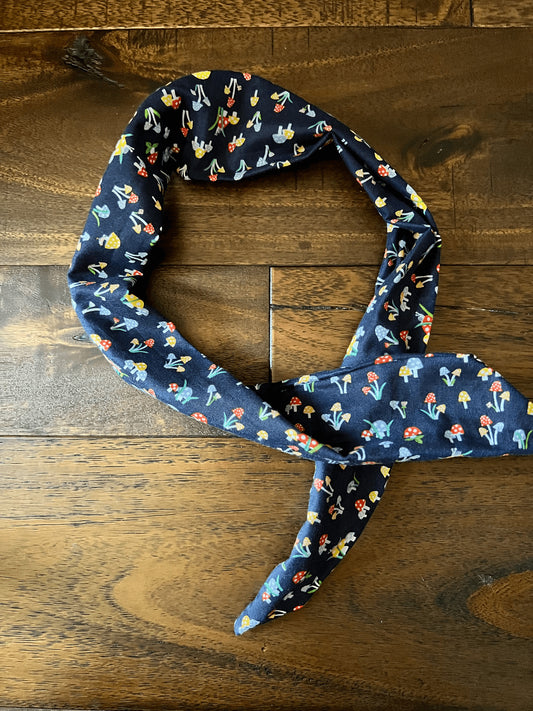 Mini Mushroom Navy  - Wired Head Wrap