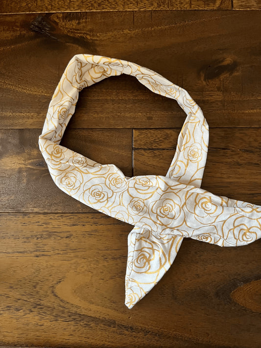 Rose Outline Gold - Wired Head Wrap