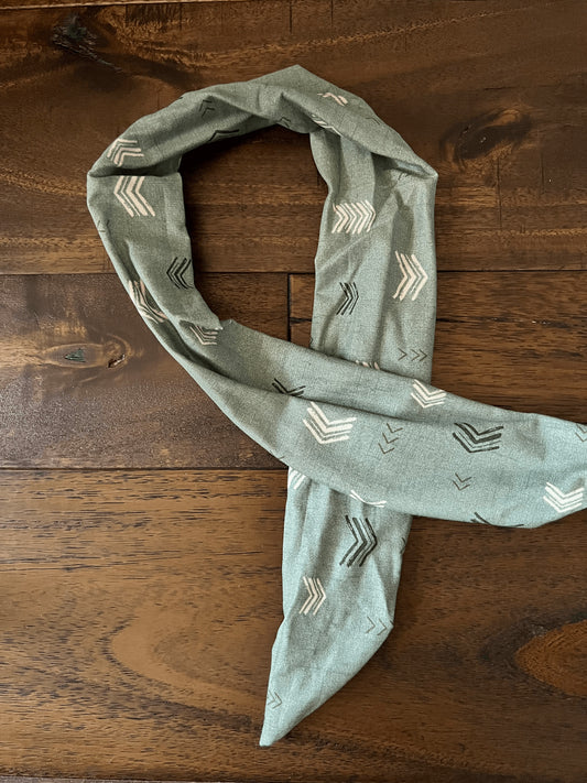 Sage Green Chevron Arrows - Wired Head Wrap