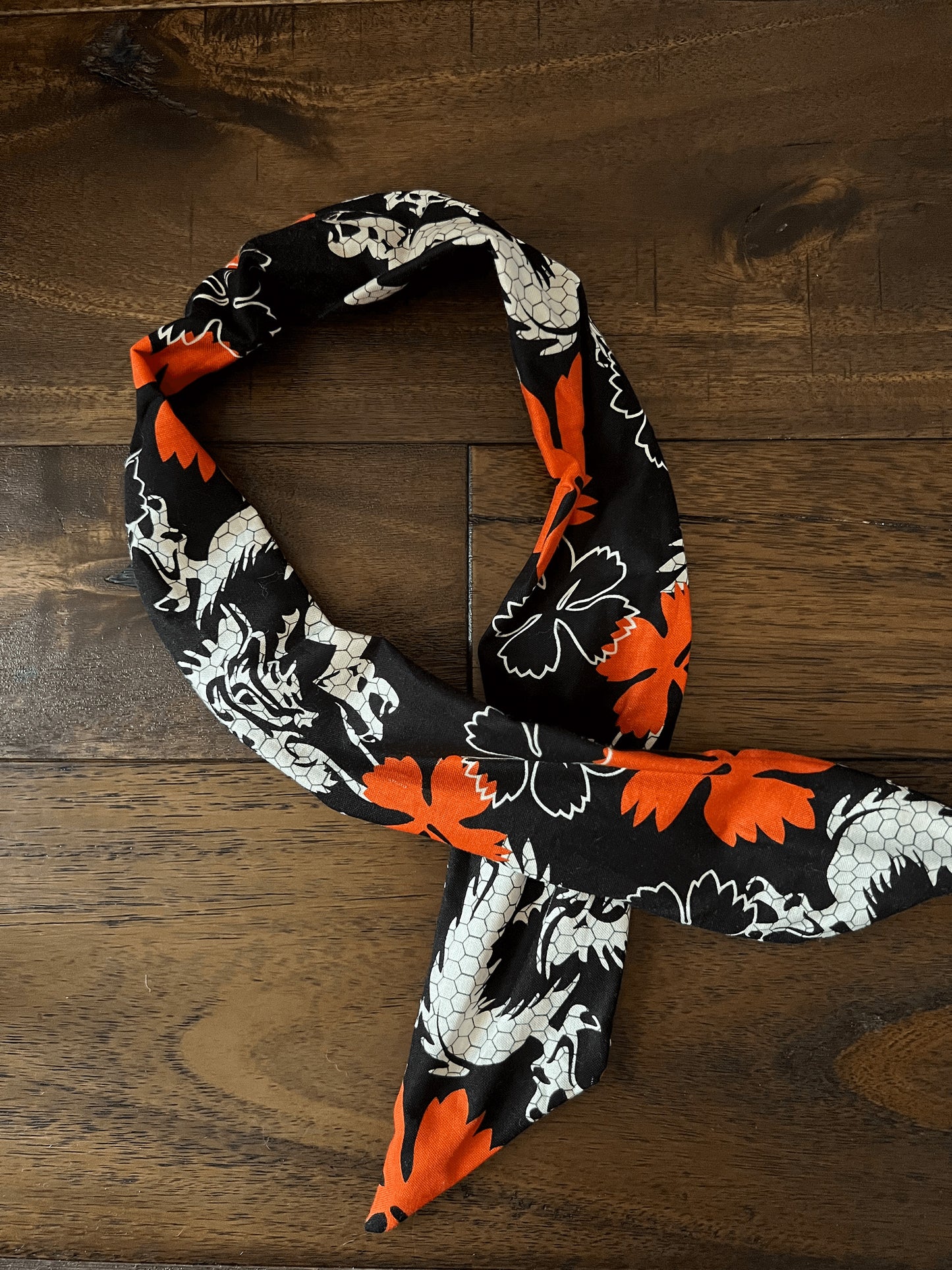 Black/Orange Dragon - Wired Head Wrap