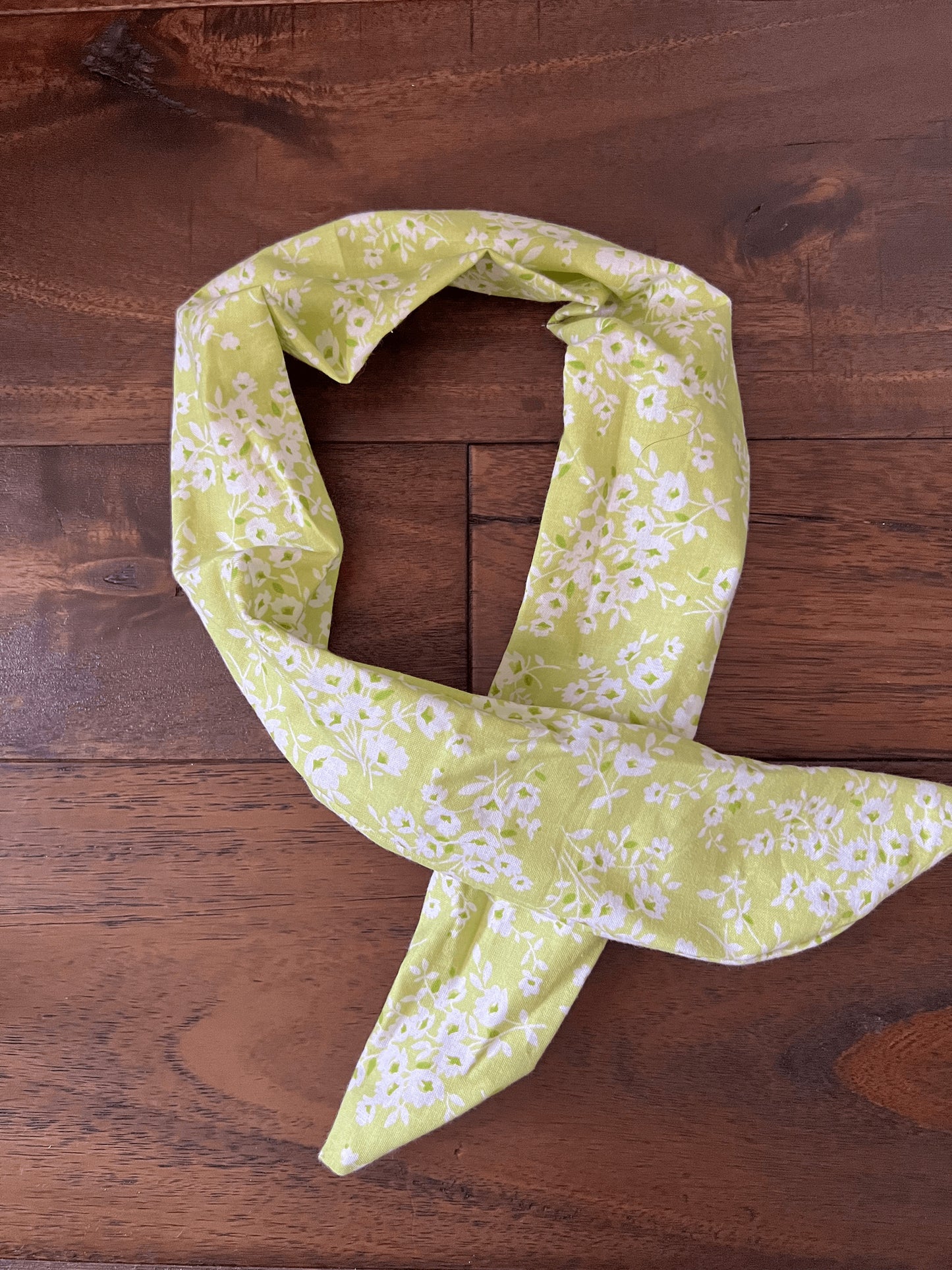 Chartreuse Green Floral - Wired Head Wrap