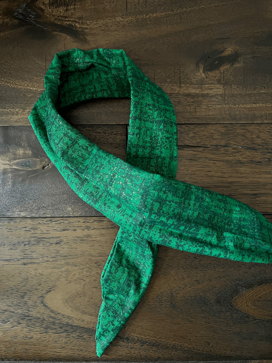 Green Texture Pattern with Glitter - Wired Head Wrap