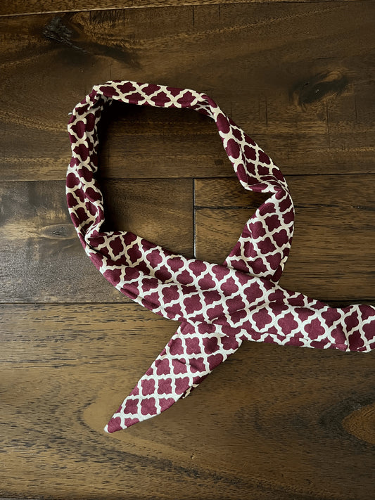 Maroon Lattice  - Wired Head Wrap