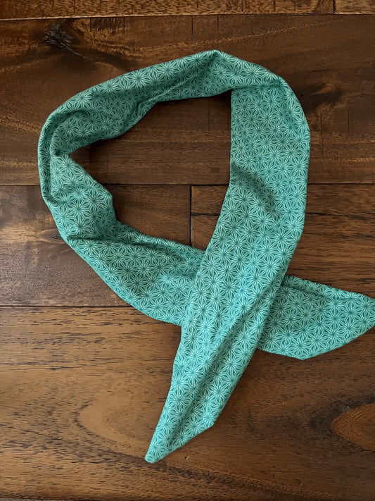 Geometric Green  - Wired Head Wrap