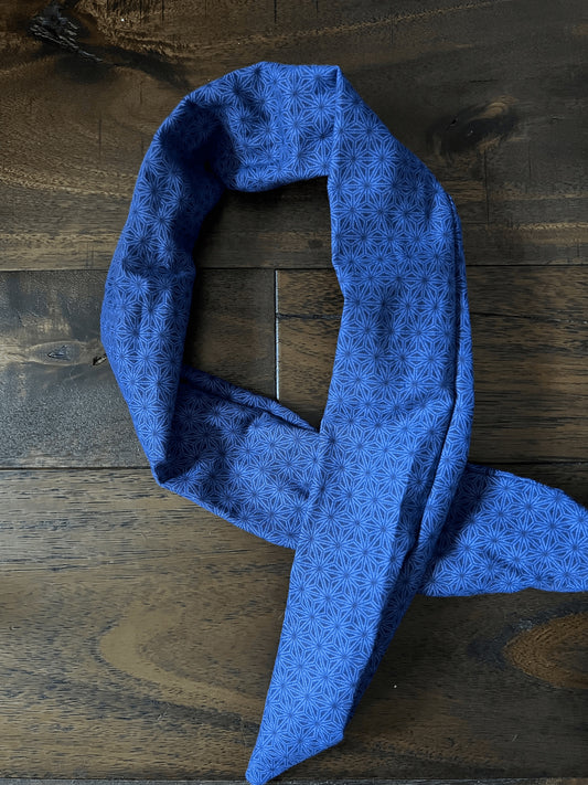 Geometric Navy Blue - Wired Head Wrap