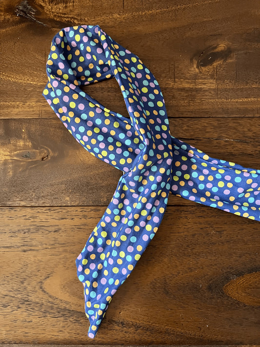 Party Dots on Blue - Wired Head Wrap