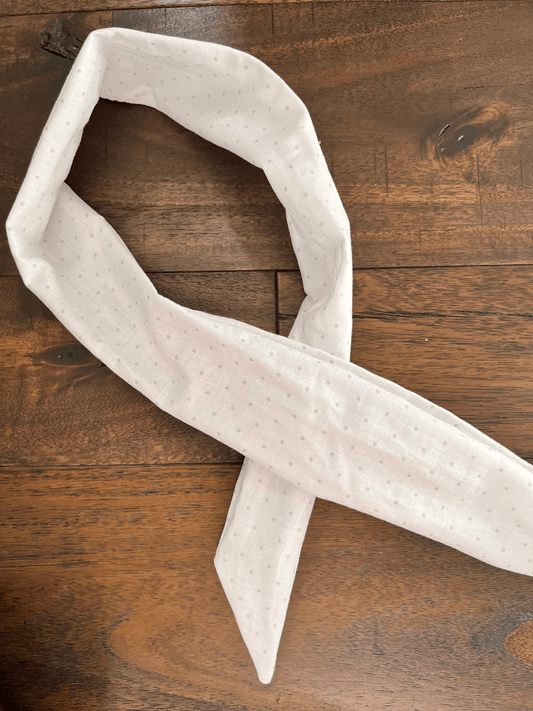 Grey Dots on White - Wired Head Wrap