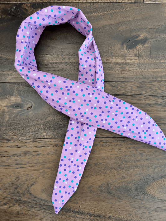 Lilac Purple Party Dots  - Wired Head Wrap