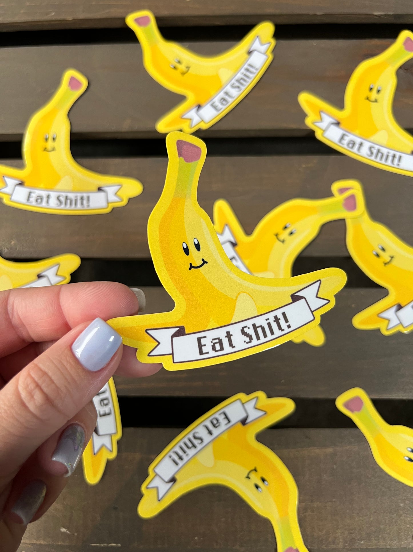 Eat Shit Kart Game Banana Peel Vinyl Sticker