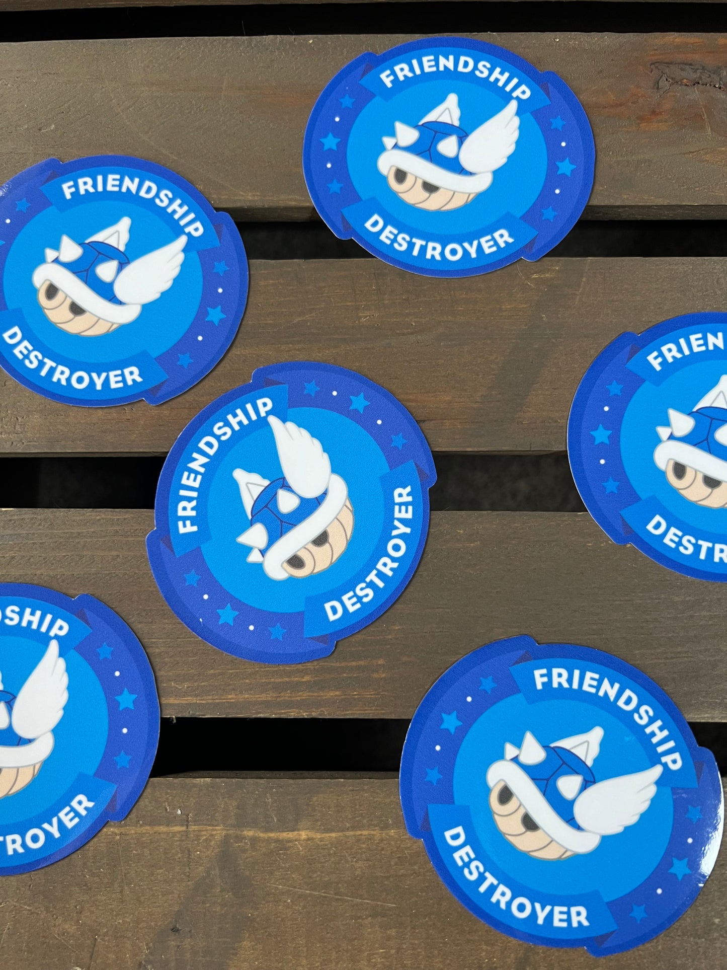 Friendship Destroyer Kart Blue Shell Vinyl Sticker