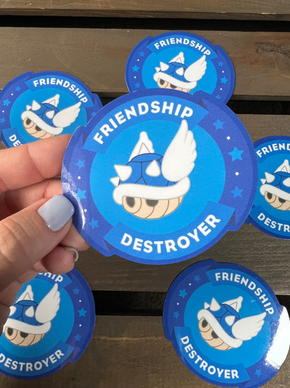 Friendship Destroyer Kart Blue Shell Vinyl Sticker