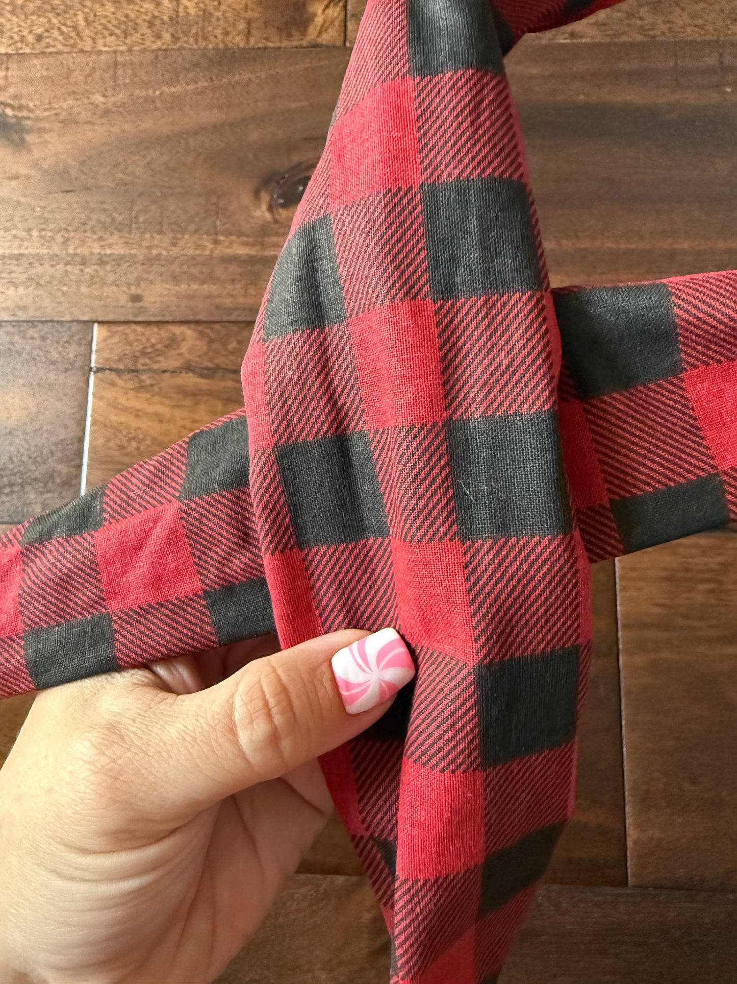 Black Red Plaid  - Holiday Wired Head Wrap