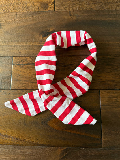 Big Red White Stripes  - Holiday Wired Head Wrap