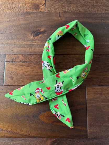 Mickey and Friends on Green - Holiday Wired Head Wrap