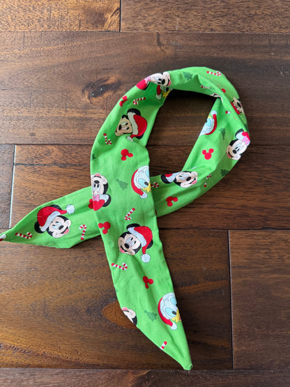 Mickey and Friends on Green - Holiday Wired Head Wrap