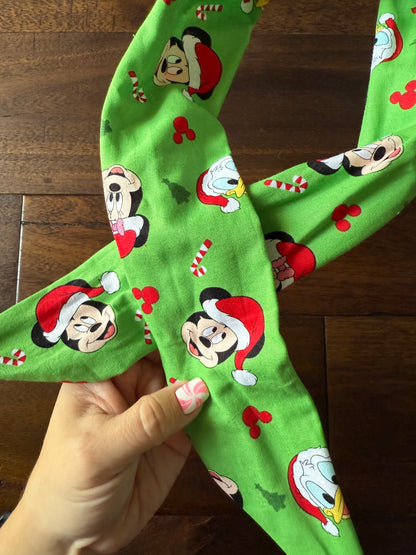 Mickey and Friends on Green - Holiday Wired Head Wrap