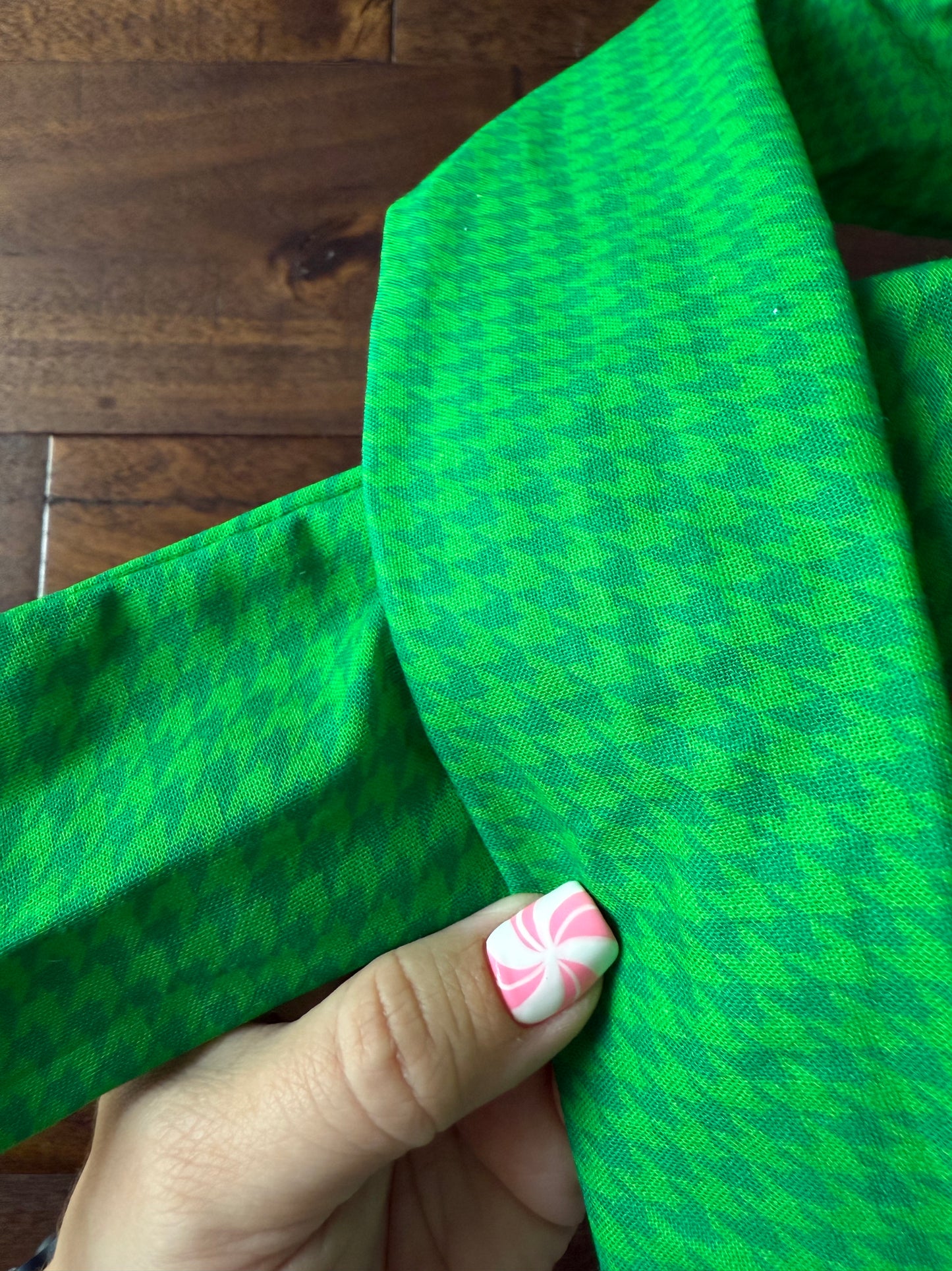 Green Houndstooth - Holiday Wired Head Wrap