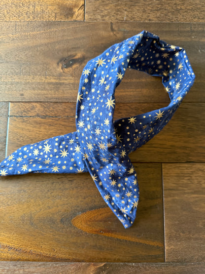 Gold Stars on Navy - Holiday Wired Head Wrap