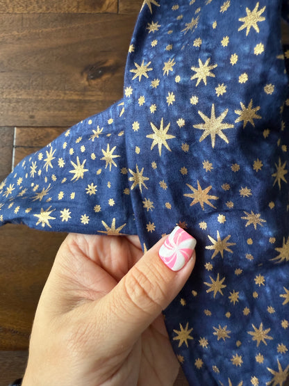 Gold Stars on Navy - Holiday Wired Head Wrap