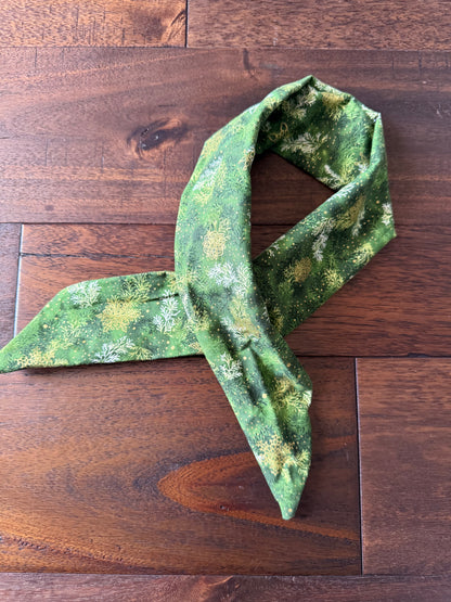 Green Shimmer Sprigs - Holiday Wired Head Wrap