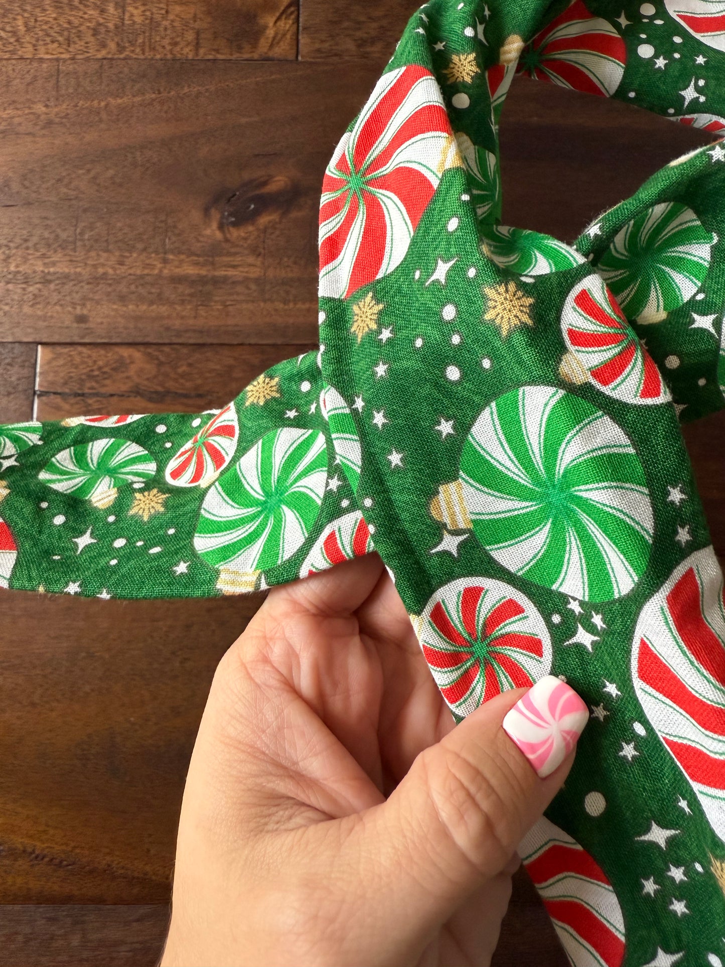 Peppermint Ornaments - Holiday Wired Head Wrap