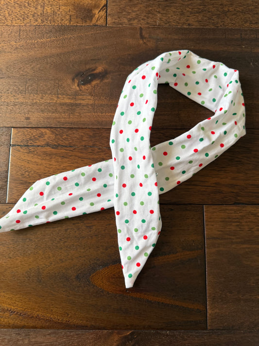 Red Green Dots - Holiday Wired Head Wrap