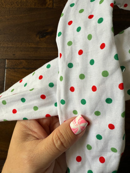 Red Green Dots - Holiday Wired Head Wrap