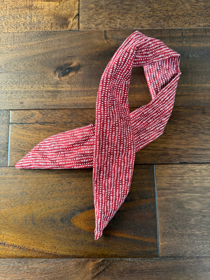 Dot Lines on Red - Wired Head Wrap