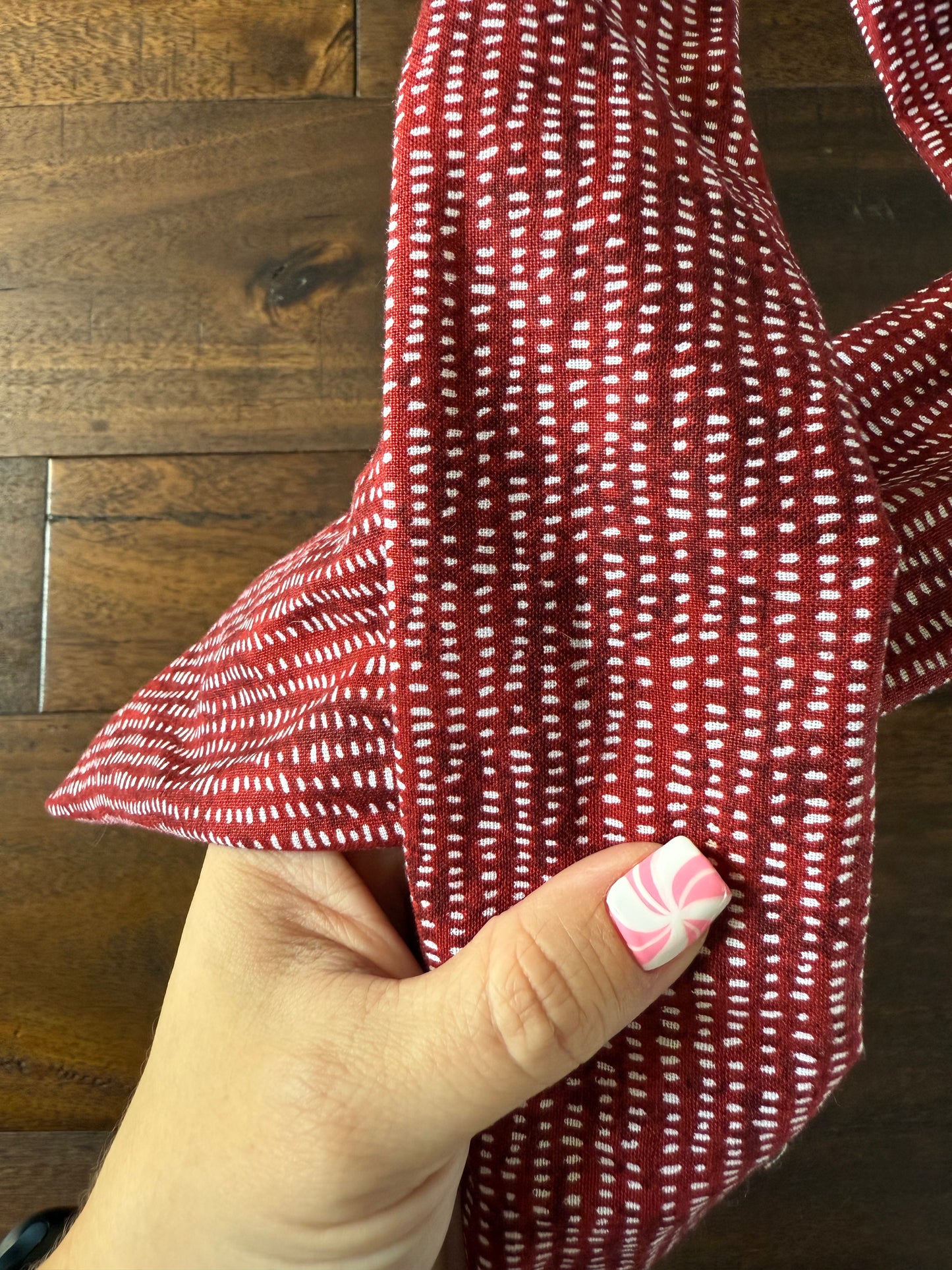 Dot Lines on Red - Wired Head Wrap