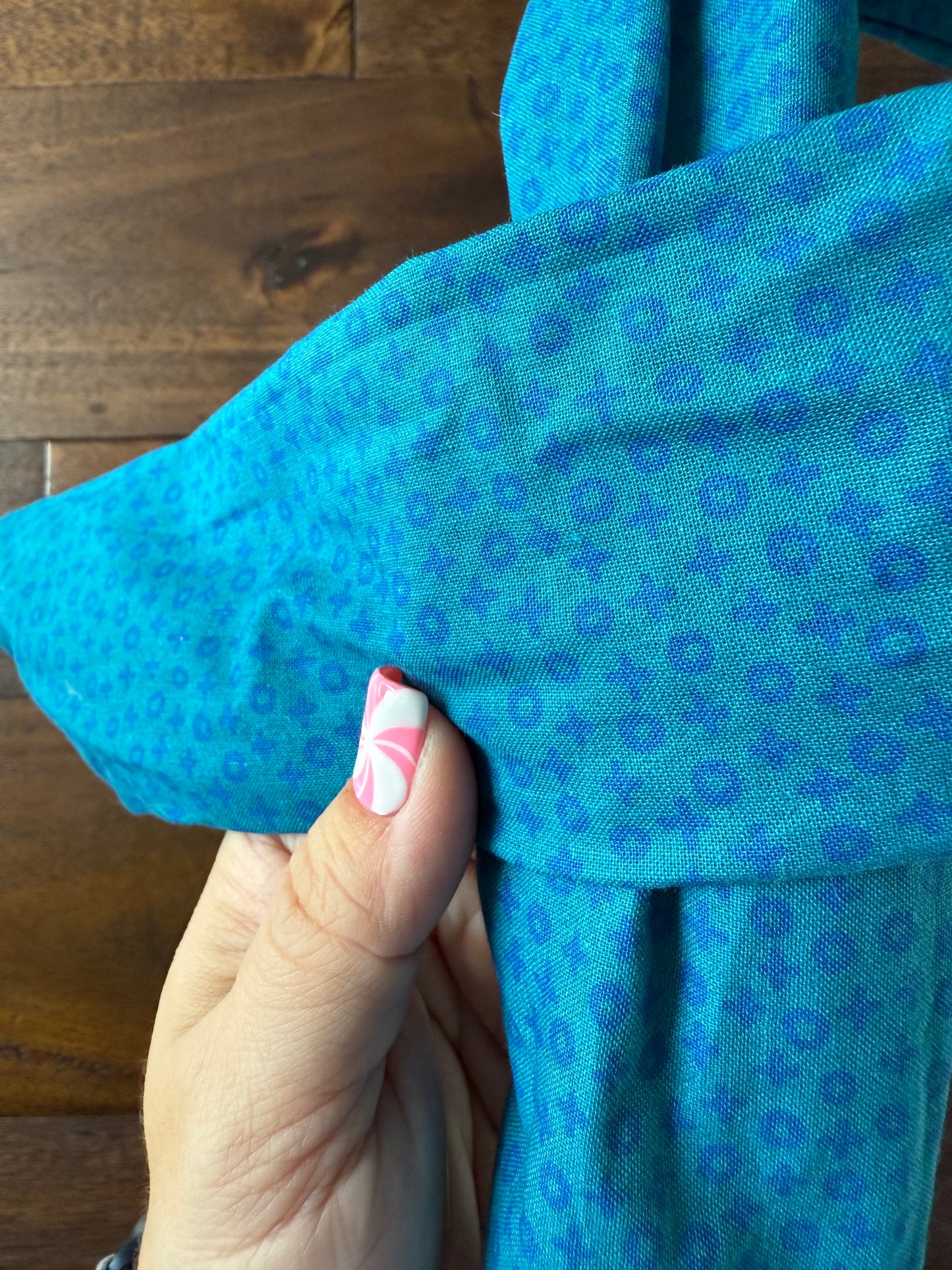 X's and O's on Teal - Wired Head Wrap