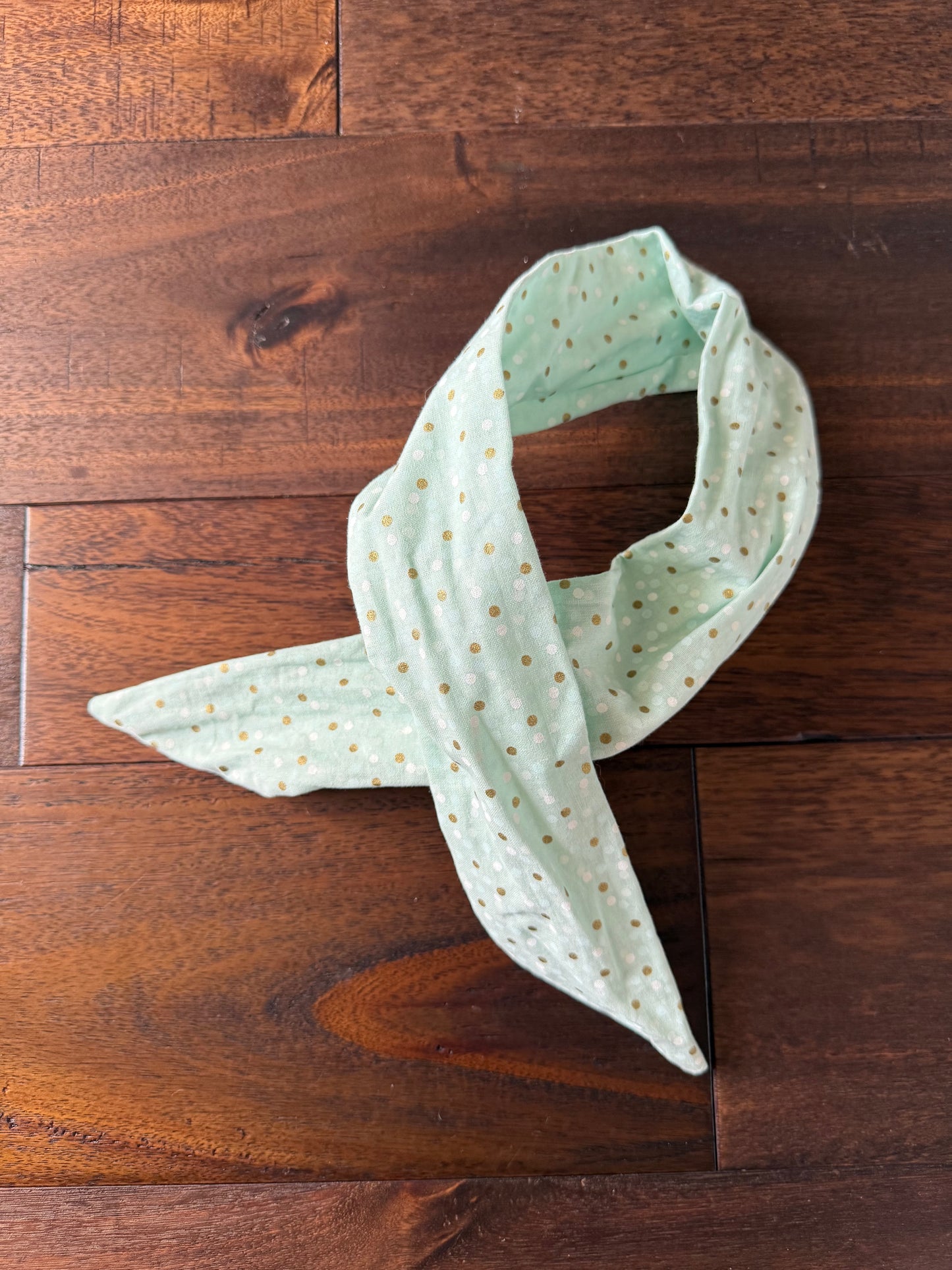 Shimmer Dots on Mint - Wired Head Wrap