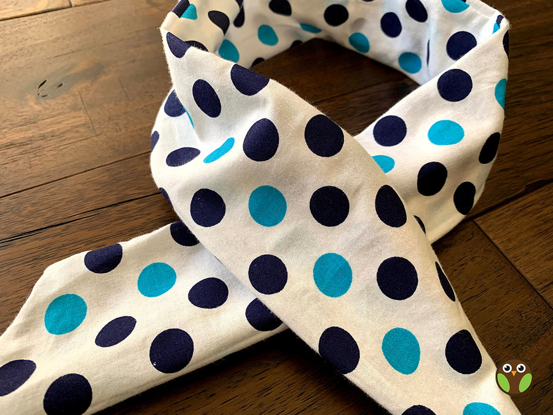 Large Blue Dots  - Wired Head Wrap