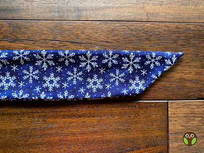 Snowflakes on Blue - Holiday Wired Head Wrap