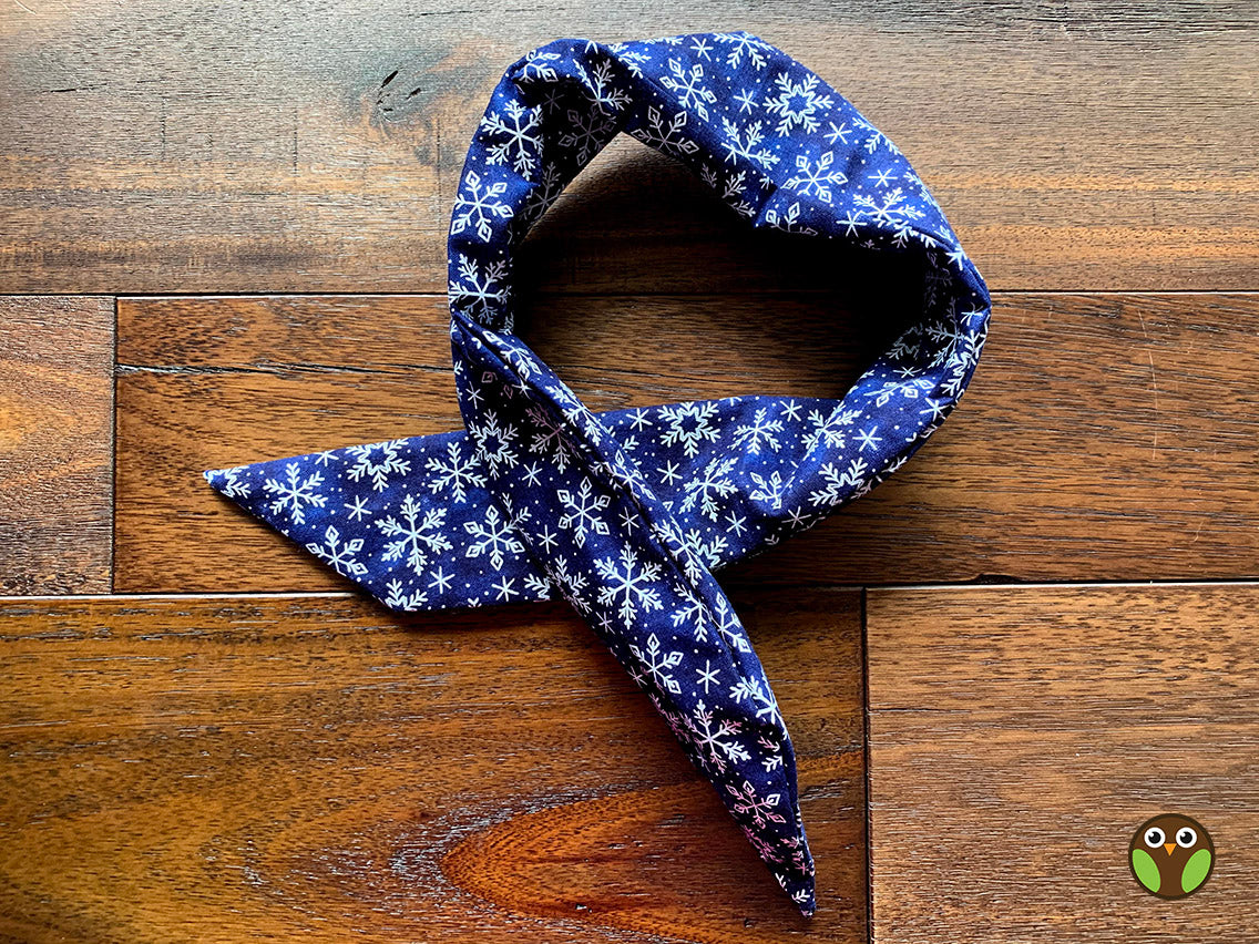 Snowflakes on Blue - Holiday Wired Head Wrap