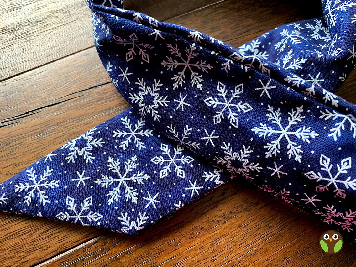 Snowflakes on Blue - Holiday Wired Head Wrap